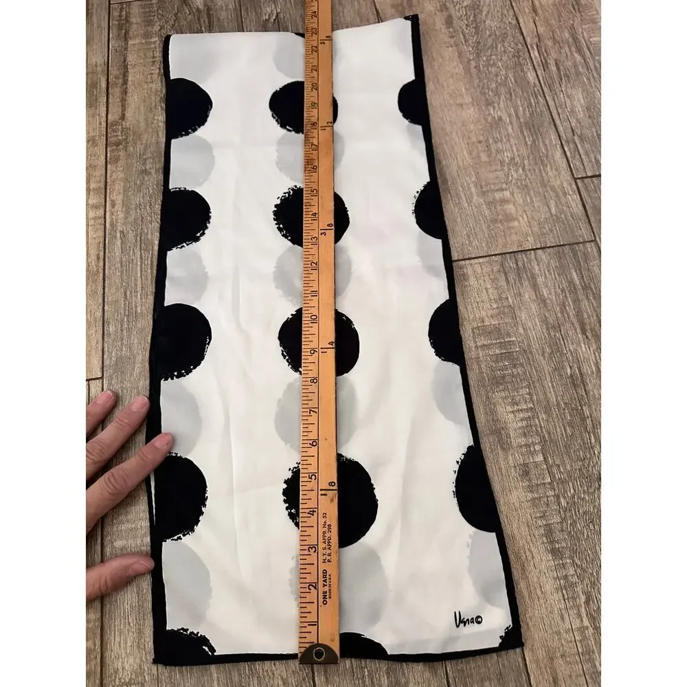 Vera Neuman Women's Black White Polka Dots Rectangle Scarf